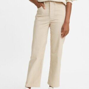 Levi's Corduroy Ribcage Straight Ankle Women's Pants | Size 28 | Cream Color